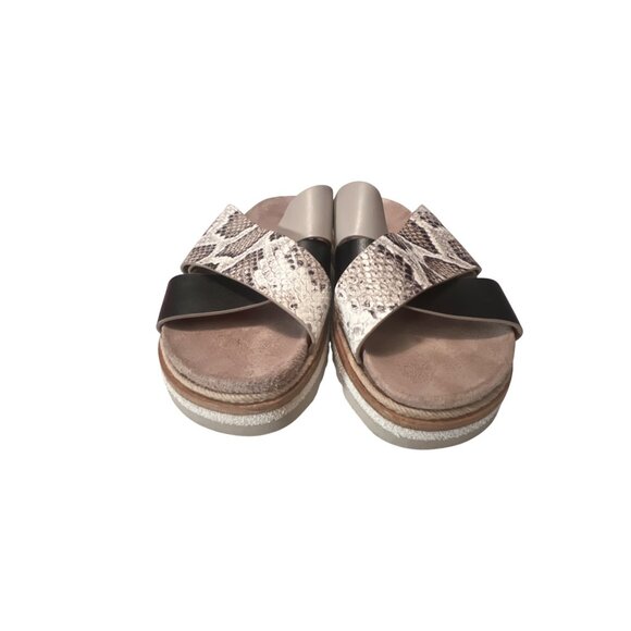 Laura Bellariva Womens Snake Print Cross-Strap Platform Sandals Size 39 Made In - Picture 2 of 6